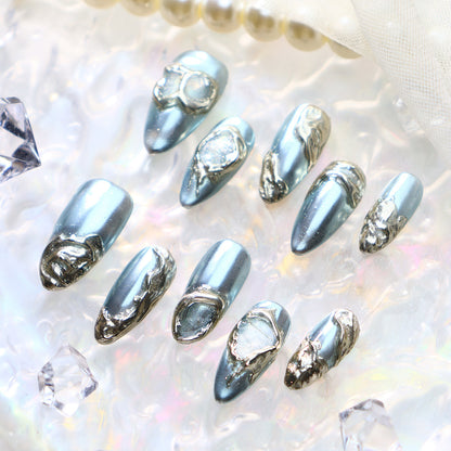 New Nail Beauty Patch Wear Armor Advanced Boutique Magic Silver Magic Cool Magic Mirror Temperamental Minority Removable Nail Tip