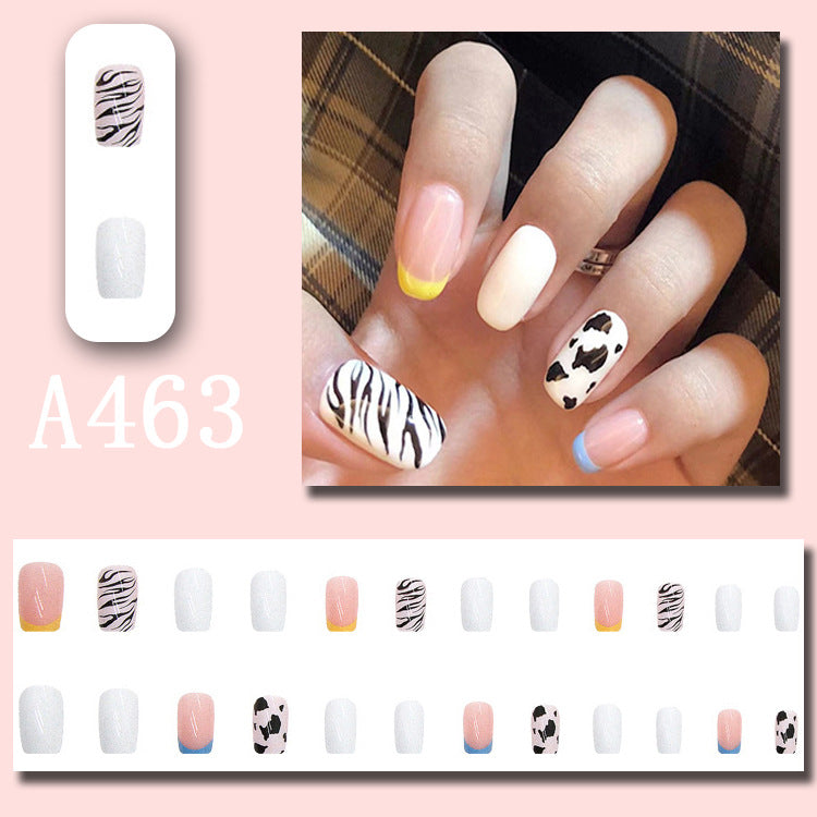 Wear Nail Beauty Nail Piece Sweet Fairy Nail Shaped Piece Cute Girl Pure Desire Blush Nail Ice Transparent New Fake Nails