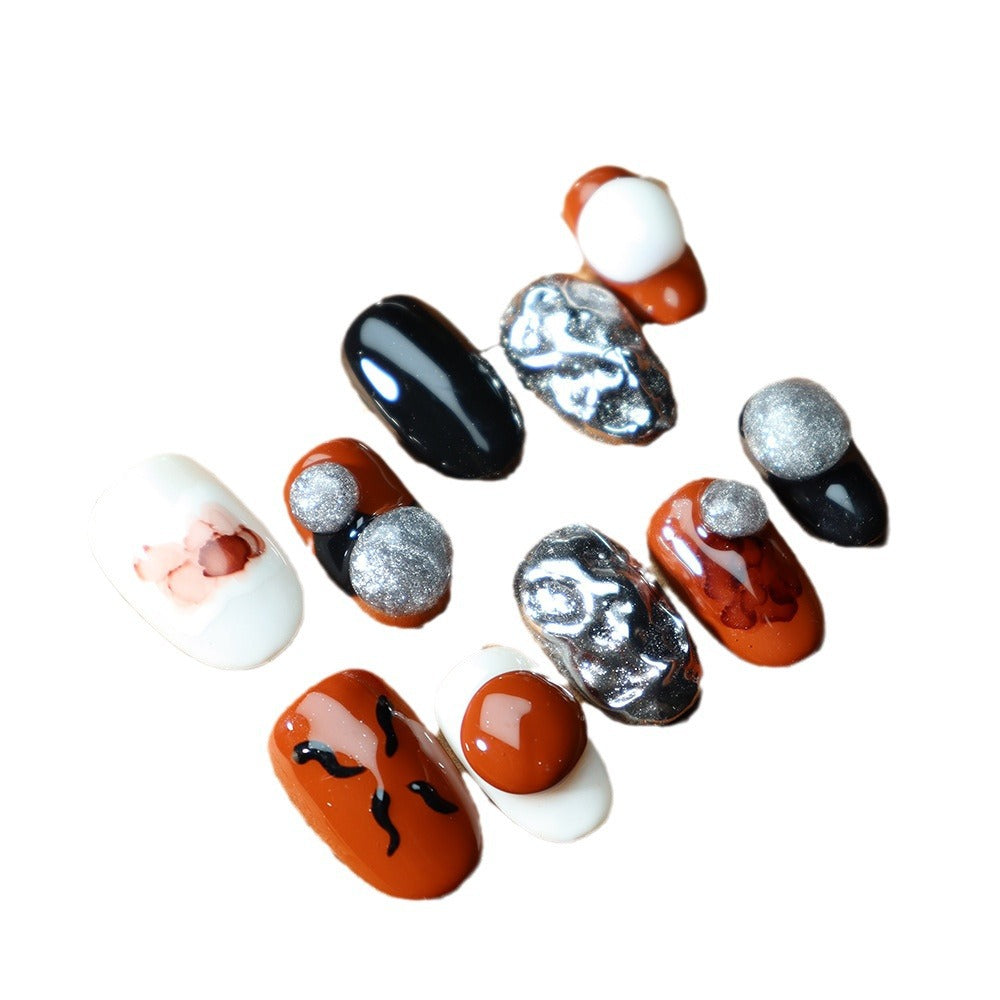 New Nail Tip Nail Stickers Wear Armor Short Three-Dimensional Handmade Light Luxury Minority Detachable UV Nail