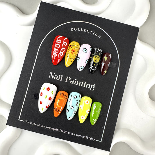 Painted Color Collision Personalized Handmade Wear Armor Nail Stickers Overseas Cross-Border Finished Products Wholesale