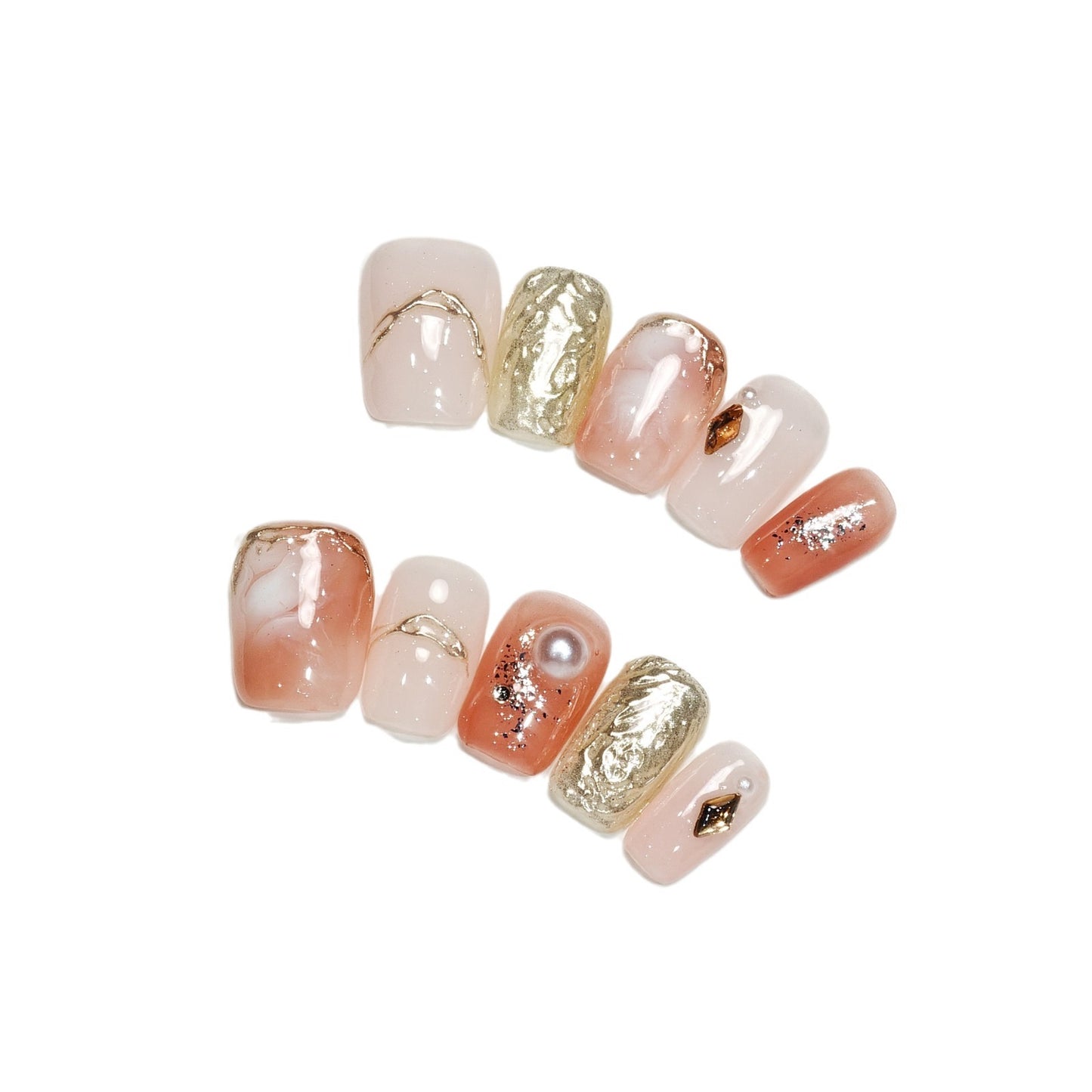 Handmade Wear Armor Advanced Texture White Cute Nail Stickers Short Hand-Made Blooming Fake Nail Tip Wholesale