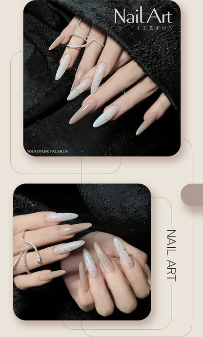 Wear Nail Tip High-Grade Summer Cat's Eye Almond Long Pure Manicure Handmade Fake Nails Wholesale