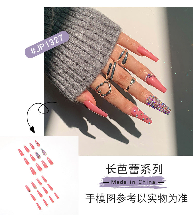 Full Diamond False nail Wear Finished Nail Beauty Fake Nails Nail Stickers Nail Pieces Removable Nail Tip Cross-Border