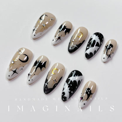 Hot Selling European and American Halloween New Almond Nail Handmade Wear Nail