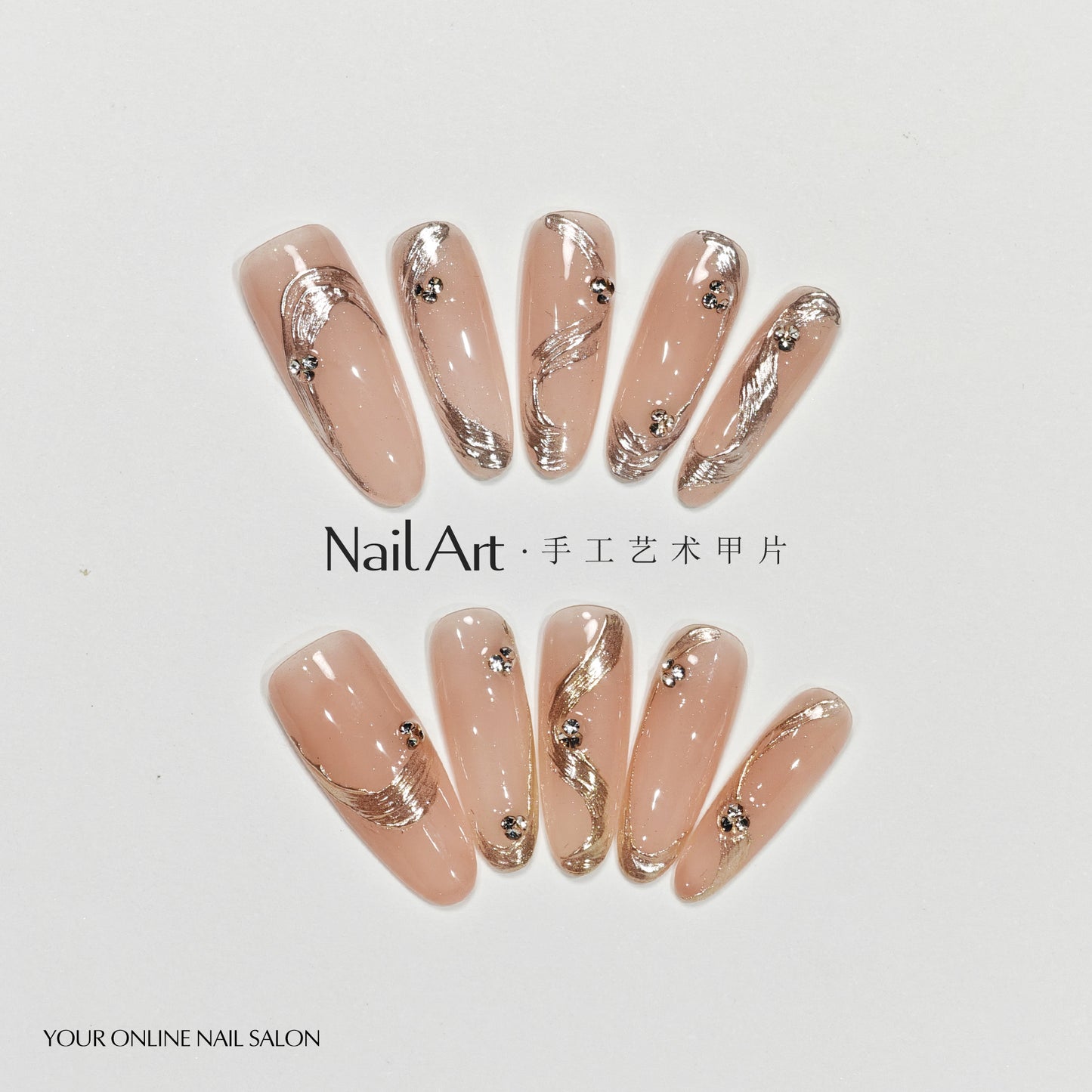 Handmade Wear Nail Advanced Texture Gentle White Nail Stickers Mid-Length Almond Nail Fake Nail Tip Wholesale