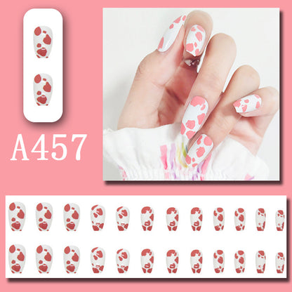 Wear Nail Beauty Nail Piece Sweet Fairy Nail Shaped Piece Cute Girl Pure Desire Blush Nail Ice Transparent New Fake Nails