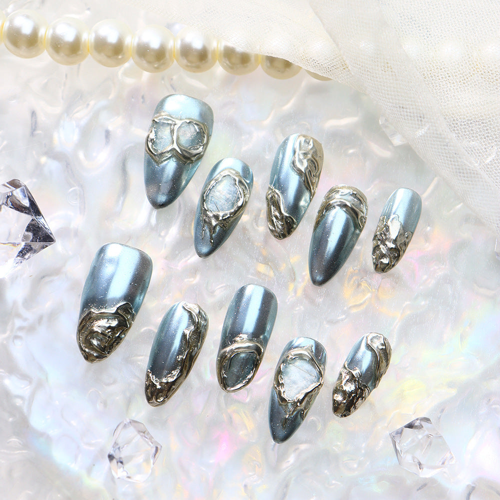 New Nail Beauty Patch Wear Armor Advanced Boutique Magic Silver Magic Cool Magic Mirror Temperamental Minority Removable Nail Tip