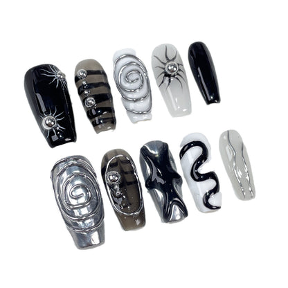 Hand-Worn Nail Dark Series Shengguang Huiying Personalized Minority Relief Manicure ins Wind Wear Fake Nails