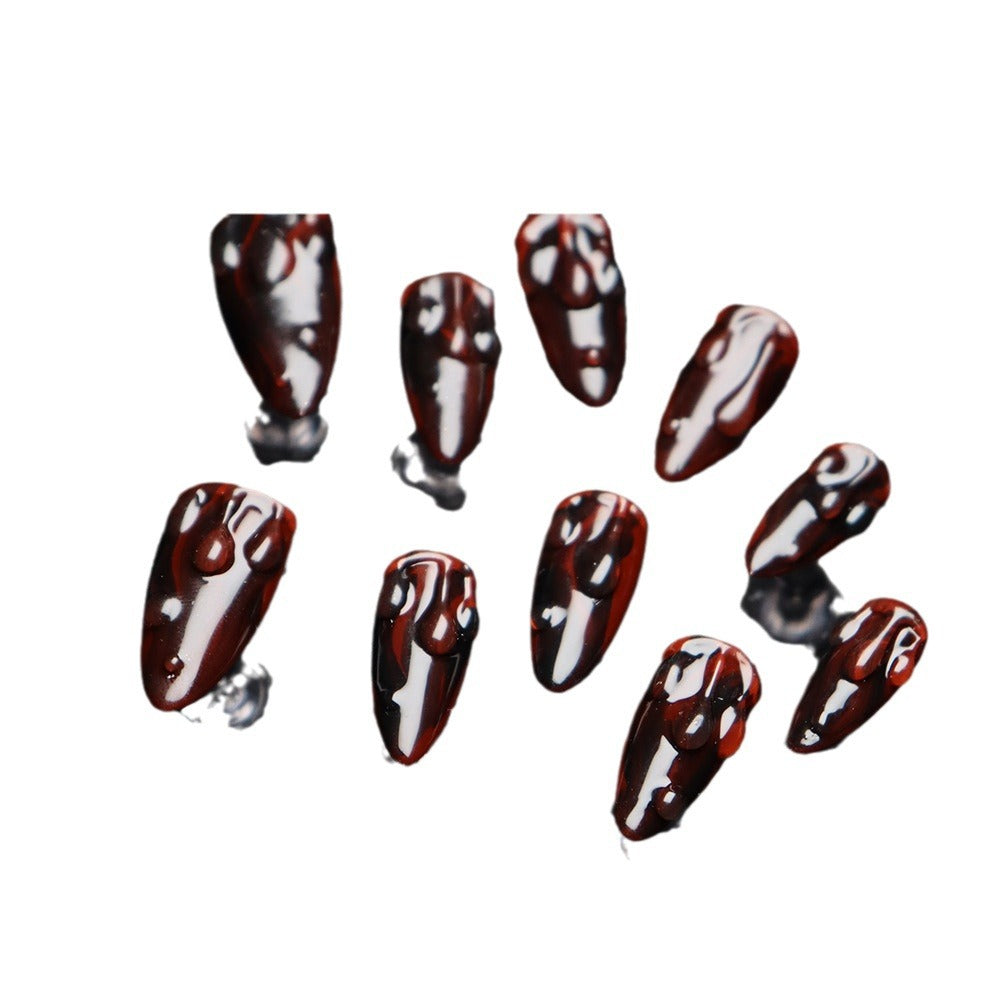 Halloween Manicure Dark Series Simple Fashion Manicure Dark Devil Handmade Wear Nail Detachable UV Nail