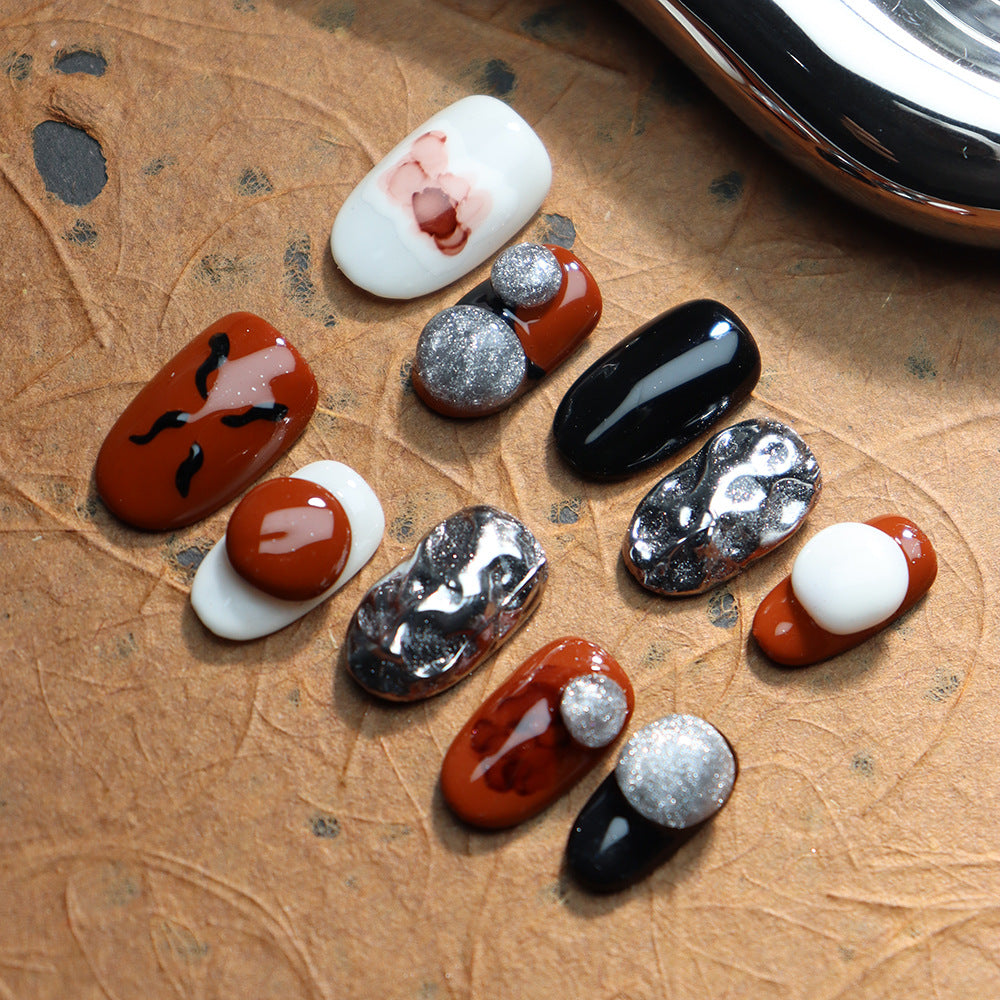 New Nail Tip Nail Stickers Wear Armor Short Three-Dimensional Handmade Light Luxury Minority Detachable UV Nail