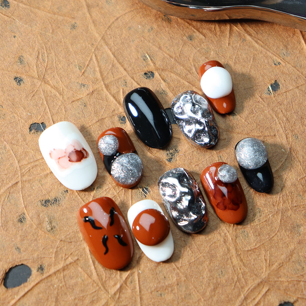 New Nail Tip Nail Stickers Wear Armor Short Three-Dimensional Handmade Light Luxury Minority Detachable UV Nail