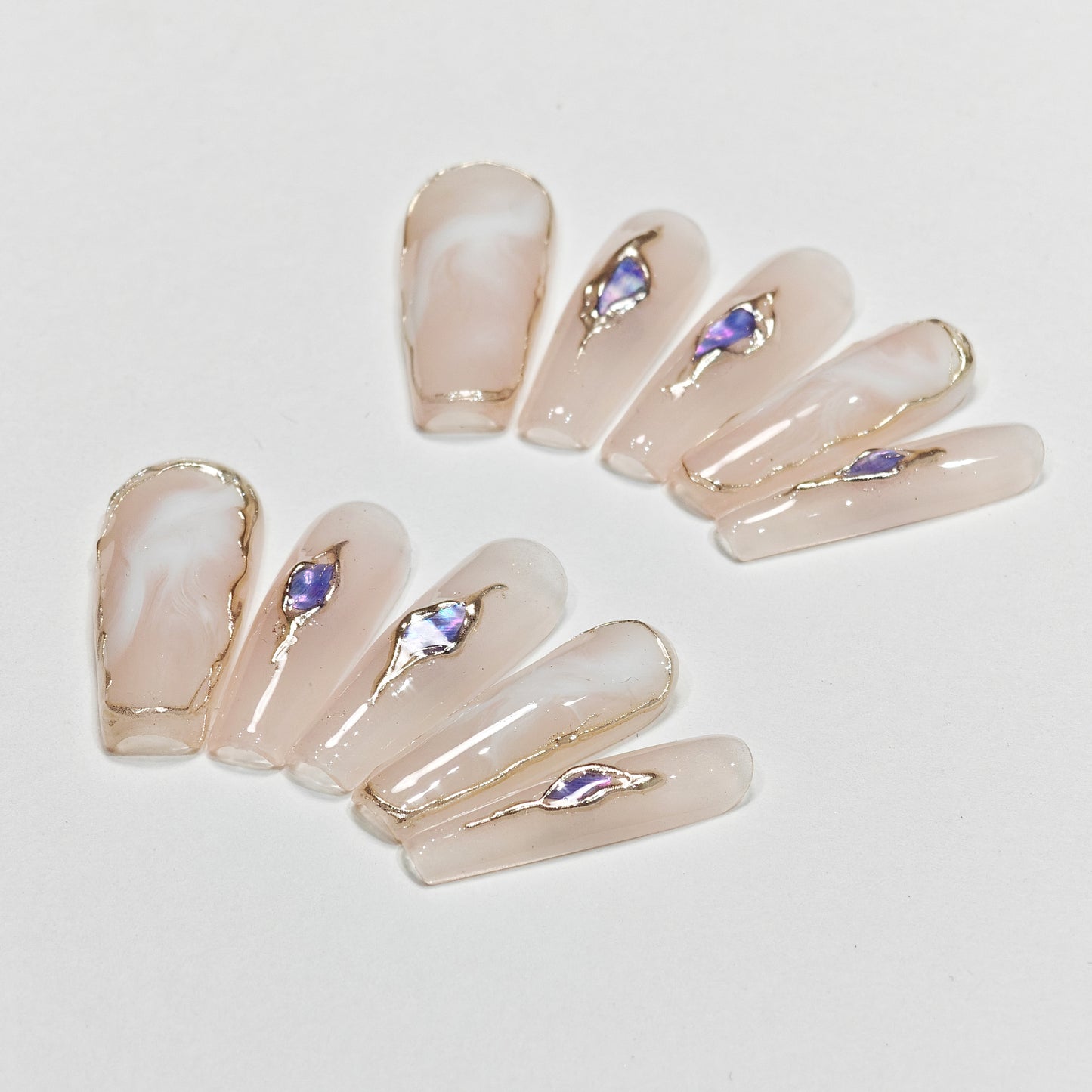 Handmade Wear Armor High-Grade White Autumn Short Handmade Nail Stickers Boutique Fake Nail Tip Stall Wholesale