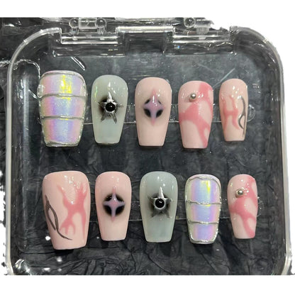 Y2K Hot Girl Style Handmade Wear Nail Tip Short High-Grade Summer Wear Regret Nail Stickers Cross-Border Wholesale