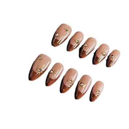 High-Grade French Hand-Worn Nail Autumn New High Quality Almond Nail Short Almond Medium Almond Hand-Worn