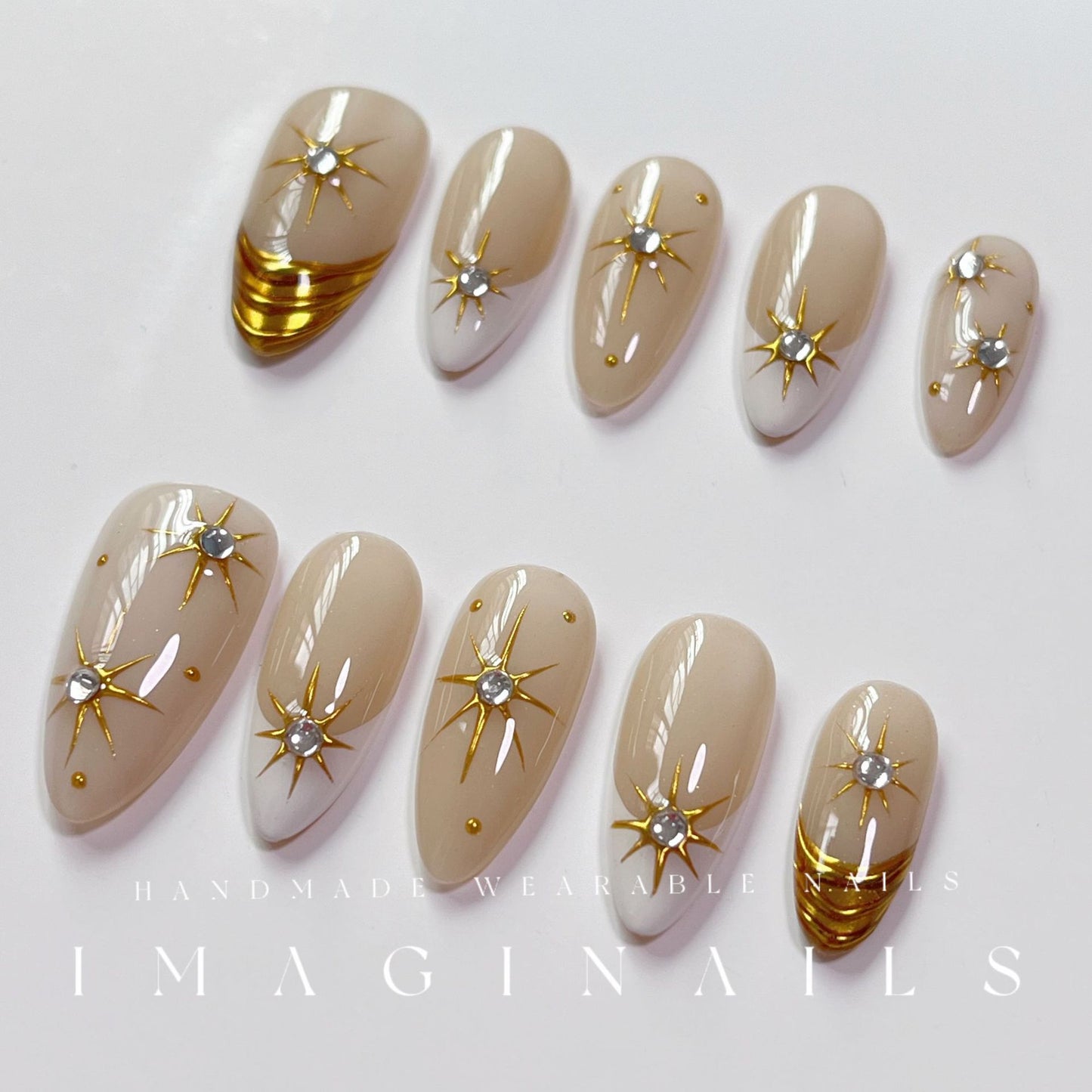 Hot Selling European and American Autumn New High Quality Almond Nail Short Almond Medium Almond Handmade Wear Nail