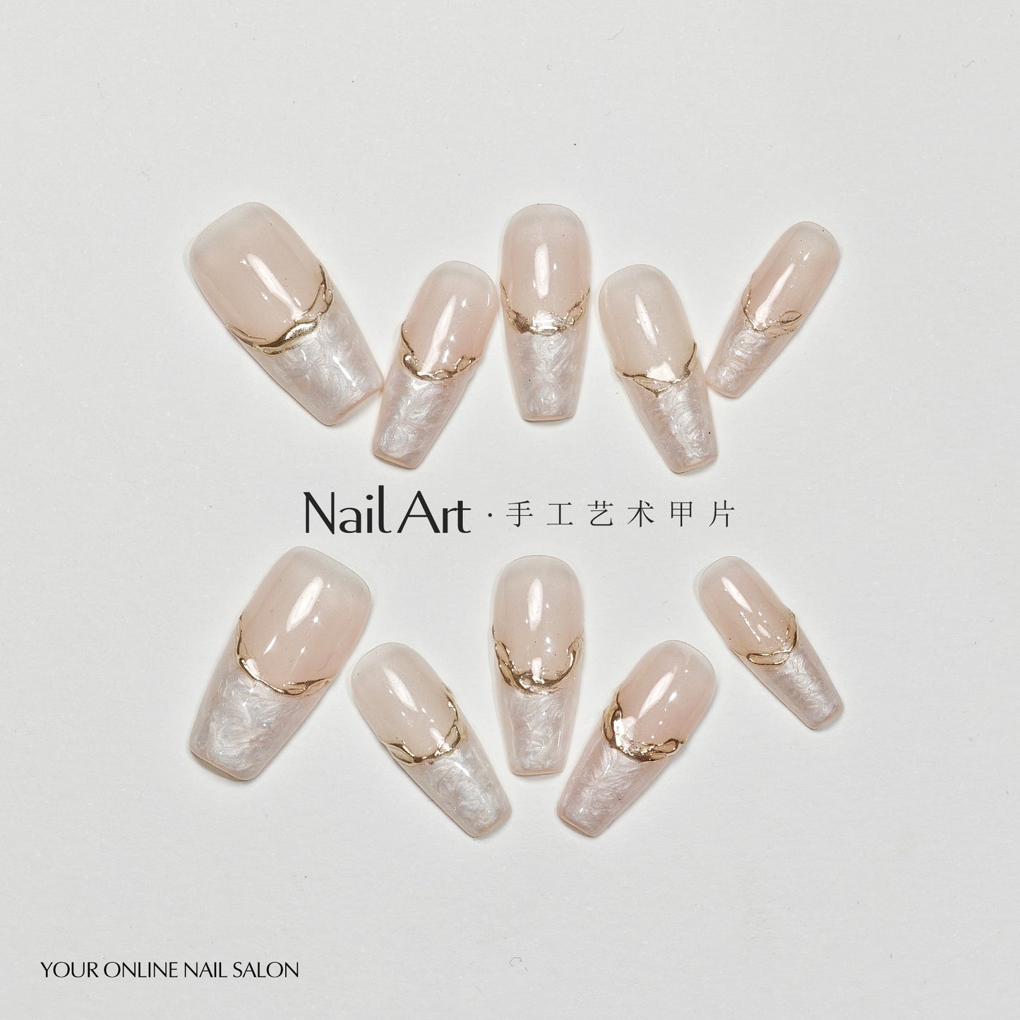 Handmade Wear Armor Advanced Texture Short French White Nail Stickers Handmade Fake Nail Tip High Goods Wholesale