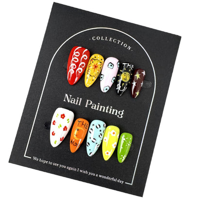 Painted Color Collision Personalized Handmade Wear Armor Nail Stickers Overseas Cross-Border Finished Products Wholesale