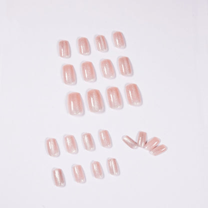 Crystal Cat's Eye Nail Powder Cat's Eye Wear Finished Product Fake Nails Nail Stickers UV Nail Nail Patch Waterproof Factory Sales