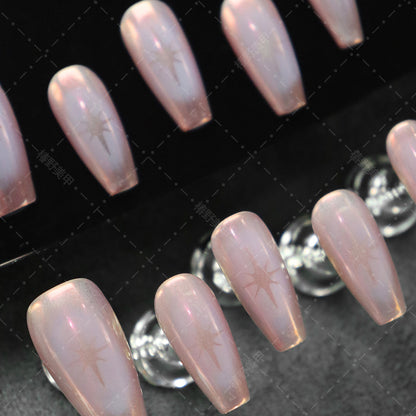 New Autumn/Winter Wear Armor Small Sweet Potato ins Wind Chasing Star Cat's Eye Hollow Spray Painting Handmade Removable Nail Stickers