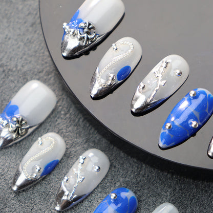 Factory Wear Armor Nail Stickers Metallic y2k Mechanical Feeling Cold Simple Handmade Manicure Replaceable Wearable Nail