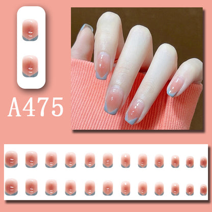 Wear Nail Beauty Nail Piece Sweet Fairy Nail Shaped Piece Cute Girl Pure Desire Blush Nail Ice Transparent New Fake Nails