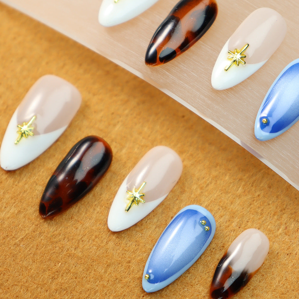 Supply Manicure Wear Nail Cool girl Hand-Prepared Bold Contrast Color Series ins French Amber Blooming Nail UV Nail