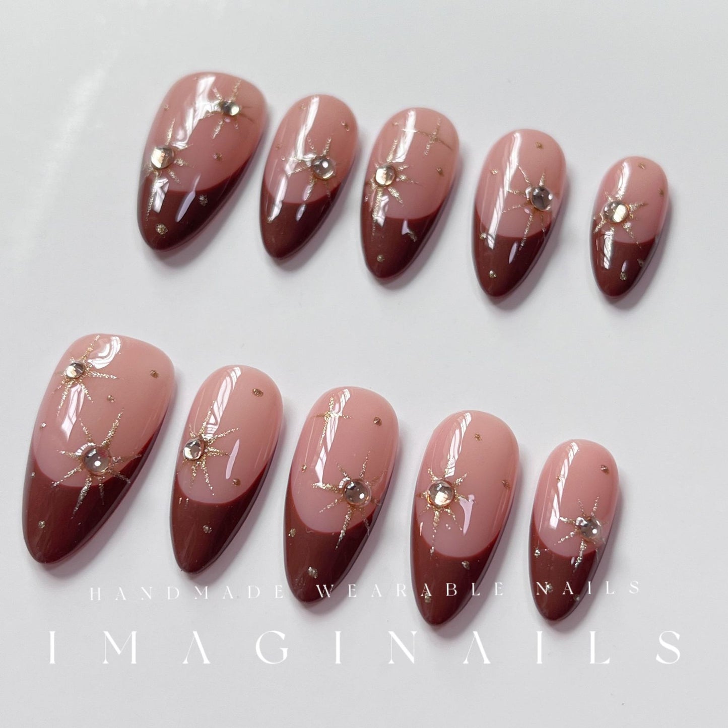 High-Grade French Hand-Worn Nail Autumn New High Quality Almond Nail Short Almond Medium Almond Hand-Worn