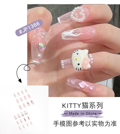 Wearable Nail Stickers Fake Nails Millennium Hot Girls Nail Patch Wear Nail Finished Manicure Wholesale Waterproof