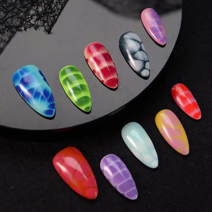 Hot Selling Nail Art Wear Nail Summer Dopamine Almond Type Hand Drawn All Kinds of Animal Pattern Phototherapy Nail Stickers