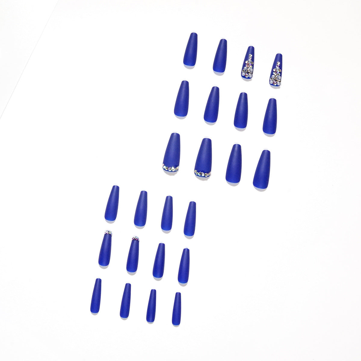 Royal Blue Wear Nail White Nail Full Diamond Series Nail Tip Cross-Border Direct Supply Wear Nail Wholesale Nail Tip Wholesale