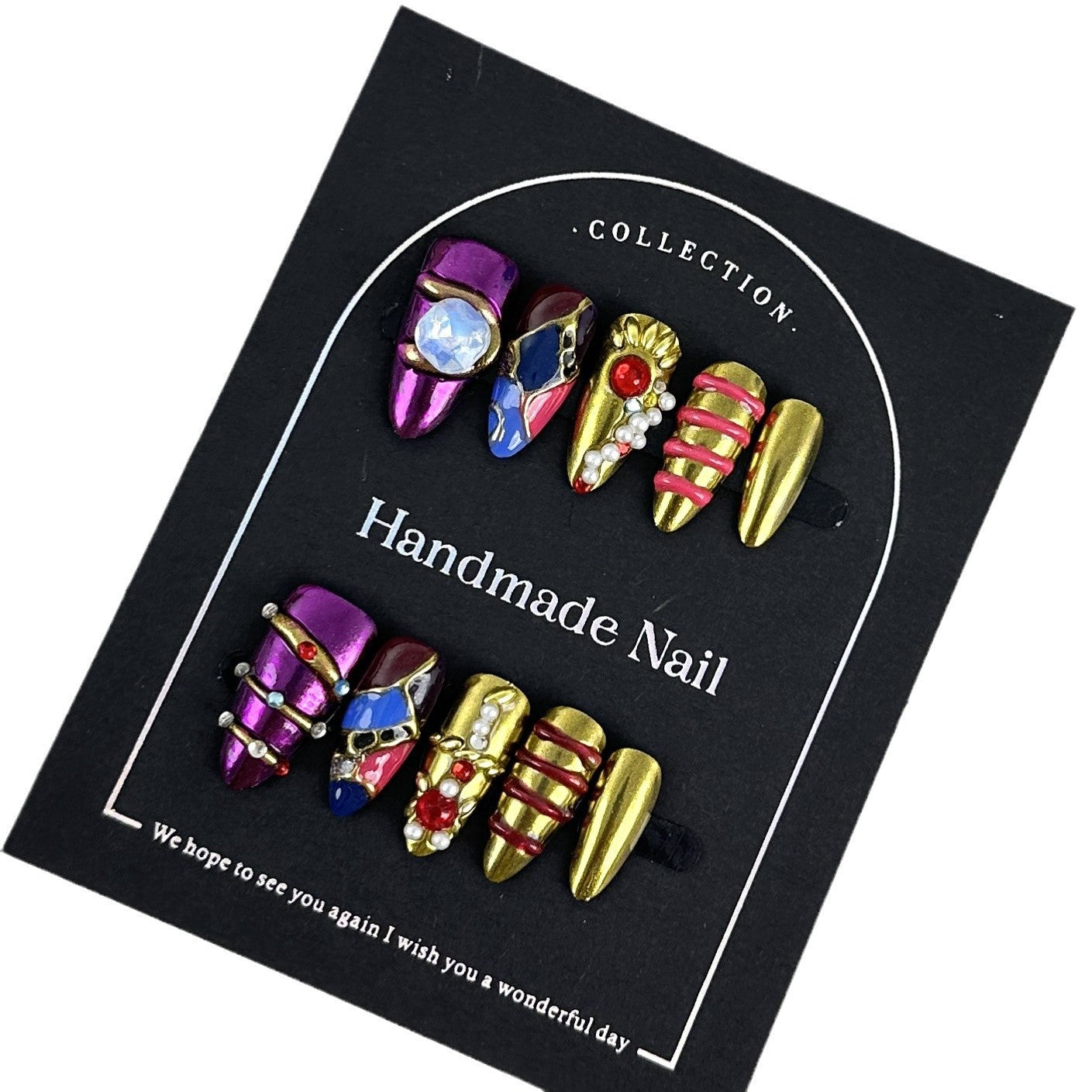 Retro Rich Handmade Wear Nail Tip High-Grade Wholesale Manicure Hot Girl Heavy Industry Cross-Border Wholesale Nail Stickers