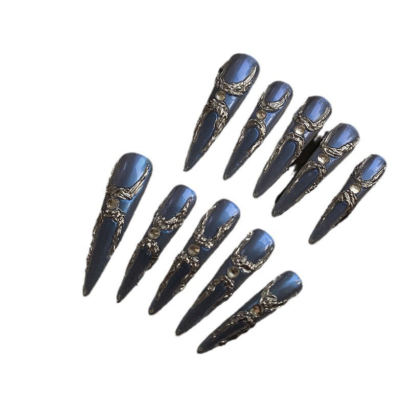 Handmade Art Light and Shadow Lady Style Mysterious Nail Tip Nail Beauty New Product Nail Shaped Piece