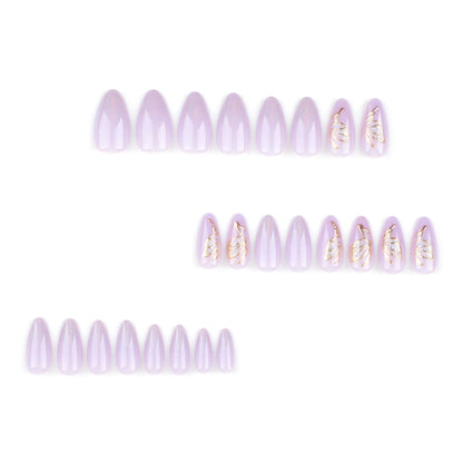 Handmade Magic Mirror Effect Powder Wear Nail Polish Piece Wholesale Solid Color Purple Simple Manicure Golden Butterfly Wear Nail Sticker