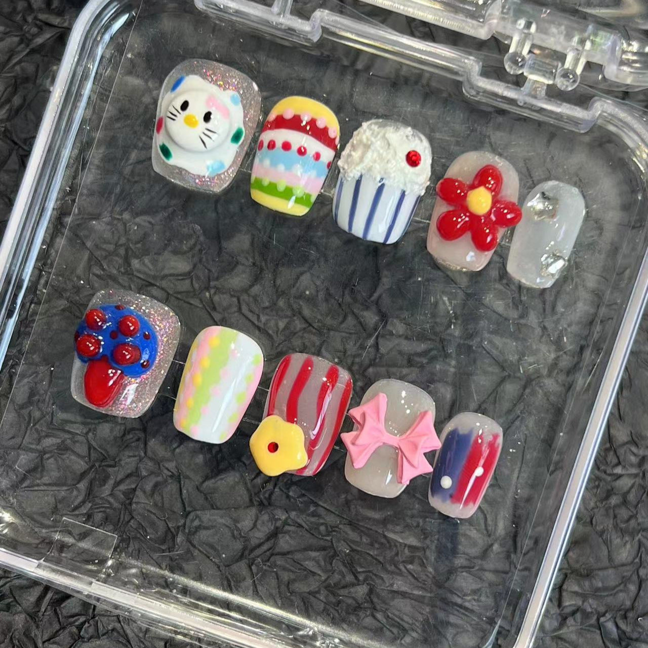 Plastic Style Hand-Painted Handmade Wear Nail Tip Nail Stickers High Sense Summer New Overseas Cross-Border