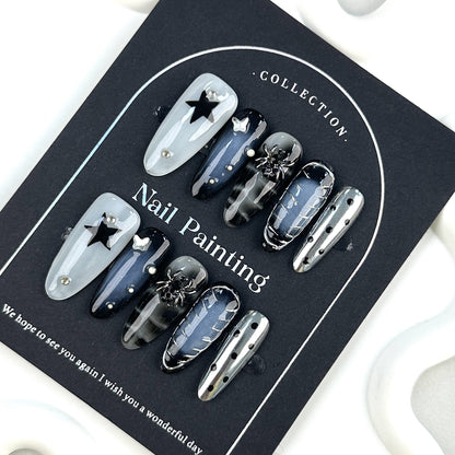 European and American Saibo Punk Metal Cool girl Hot Girl Hand Wear Nail Tip High Sense Autumn and Winter New Cross-Border