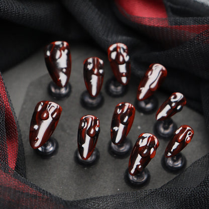 Halloween Manicure Dark Series Simple Fashion Manicure Dark Devil Handmade Wear Nail Detachable UV Nail