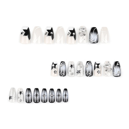 Wear a Nail Piece Wholesale New y2k Cool Planet Rhinestone Flash Manicure Fake Nails XINGX Blooming Nail Sticker