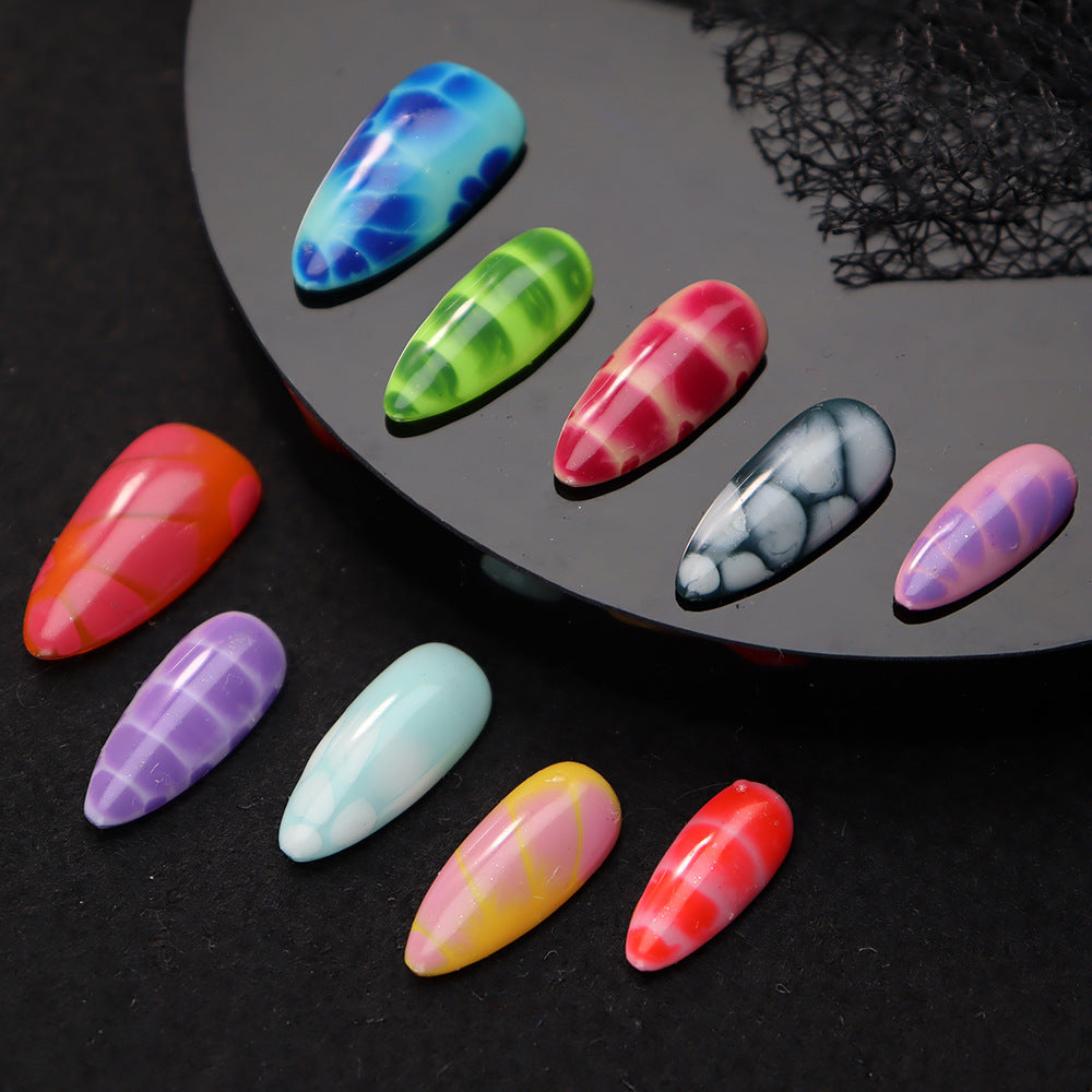 Hot Selling Nail Art Wear Nail Summer Dopamine Almond Type Hand Drawn All Kinds of Animal Pattern Phototherapy Nail Stickers