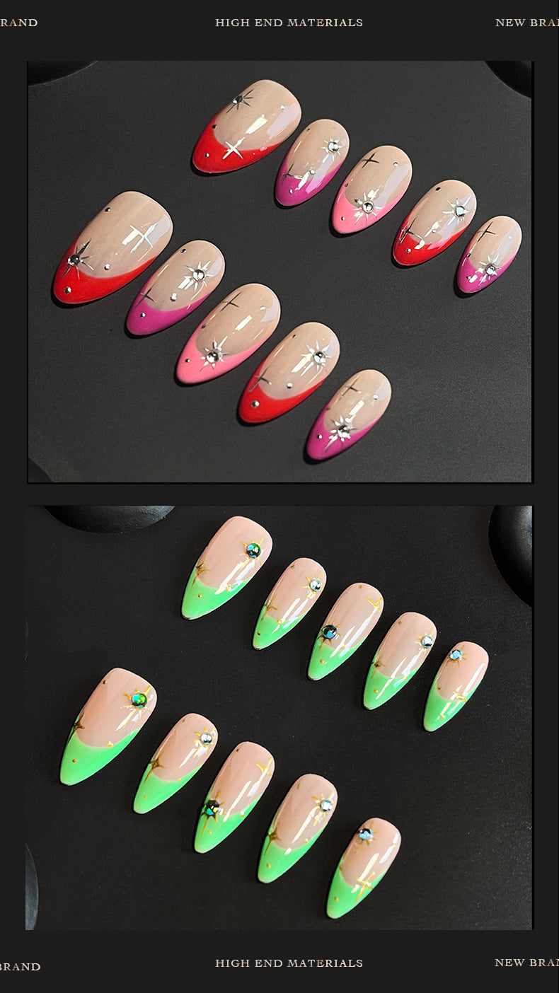 Hot Selling European and American Short Almond Nail Pure Hand Wear Nail Piece