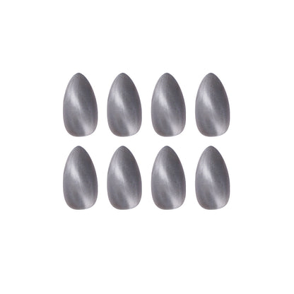 Frosted Gray Cat's Eye Nail Stickers Fake Nails Wear Nail Beauty Nail Patch Waterproof Removable Nail Tip