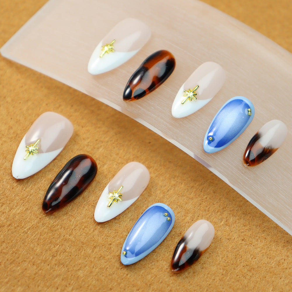 Supply Manicure Wear Nail Cool girl Hand-Prepared Bold Contrast Color Series ins French Amber Blooming Nail UV Nail