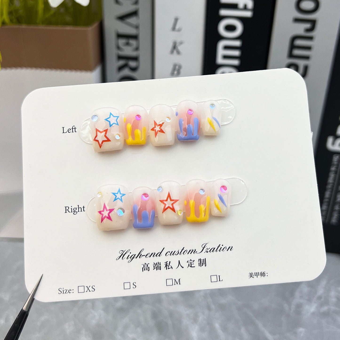 Handmade Wear Armor Finished Product Nail Tip Cute XINGX Graffiti Short Nail Sticker Removable Wearable Nail Sticker