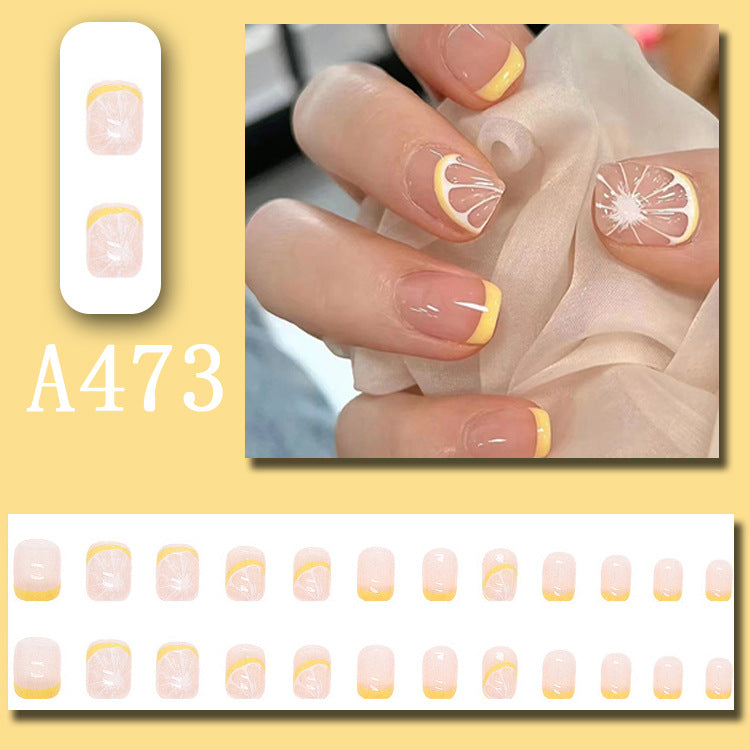 Wear Nail Beauty Nail Piece Sweet Fairy Nail Shaped Piece Cute Girl Pure Desire Blush Nail Ice Transparent New Fake Nails