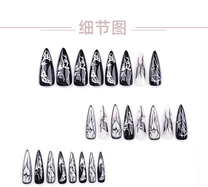 Dark Cool Spicy Best Seller in Europe and America Nail Tips Love Butterfly Wearable Fake Nails fake nails Wear Armor