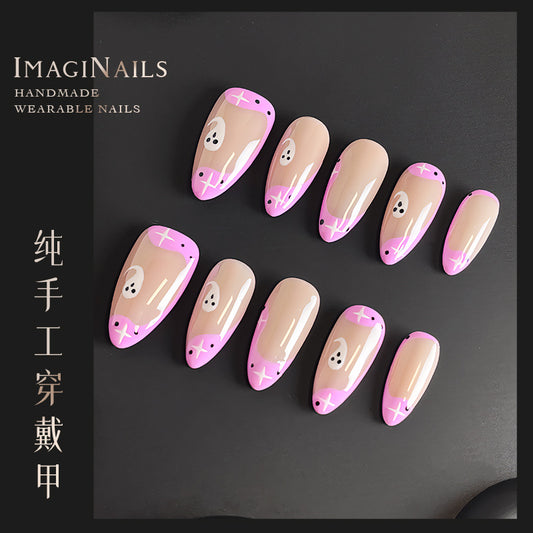 Hot Selling European and American Halloween New Almond Nail Handmade Wear Nail