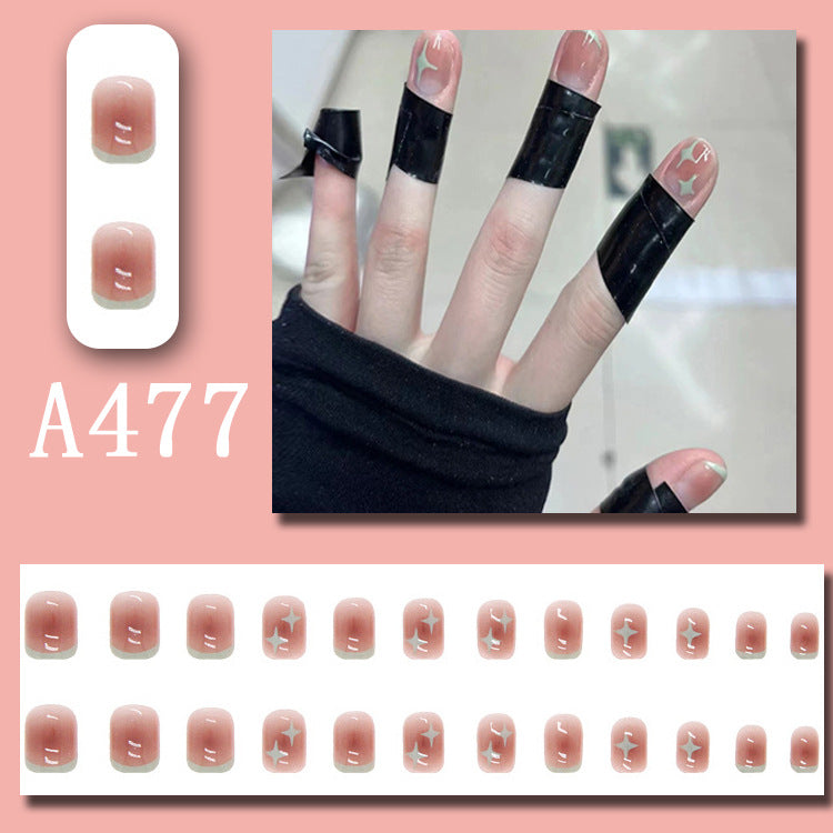 Wear Nail Beauty Nail Piece Sweet Fairy Nail Shaped Piece Cute Girl Pure Desire Blush Nail Ice Transparent New Fake Nails