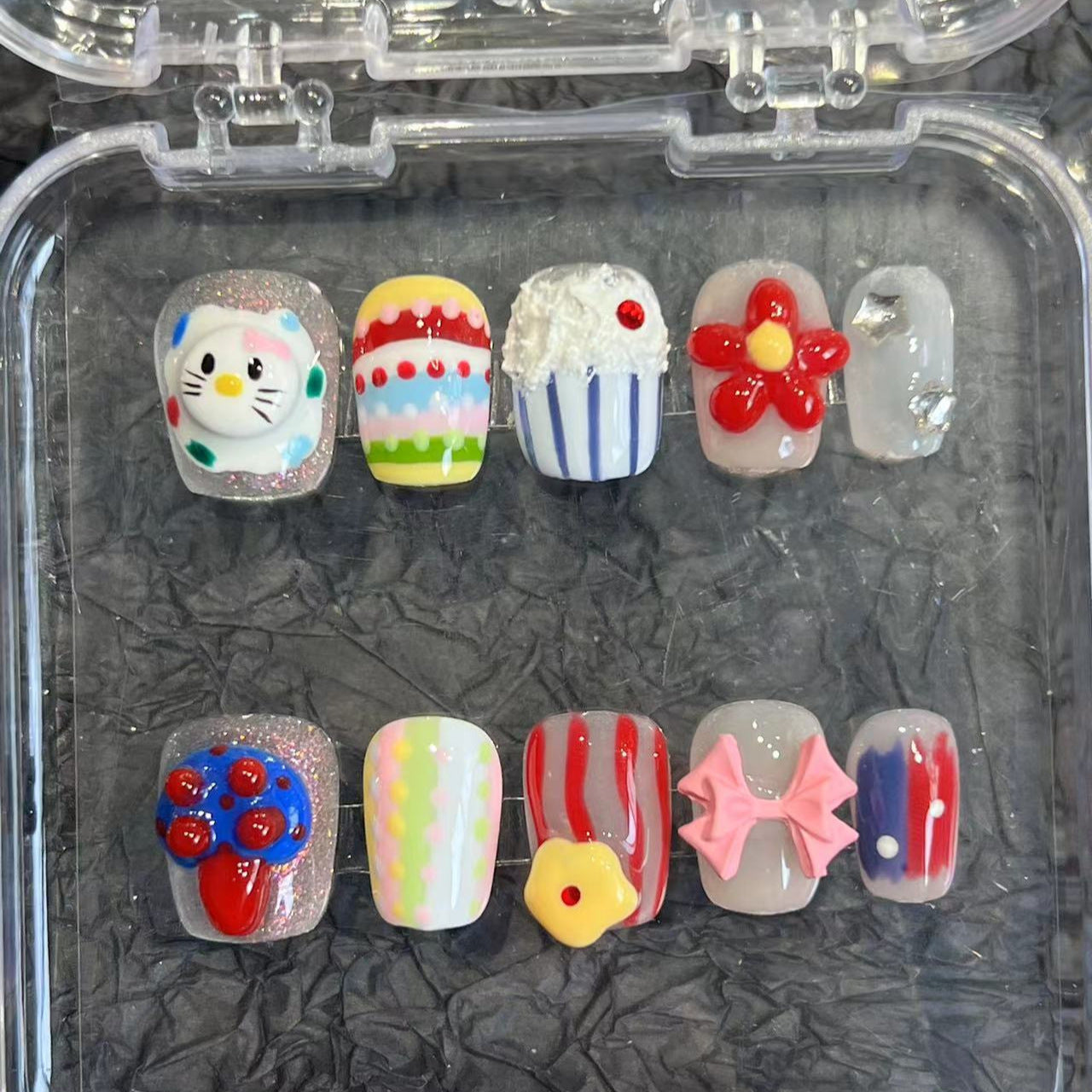 Plastic Style Hand-Painted Handmade Wear Nail Tip Nail Stickers High Sense Summer New Overseas Cross-Border