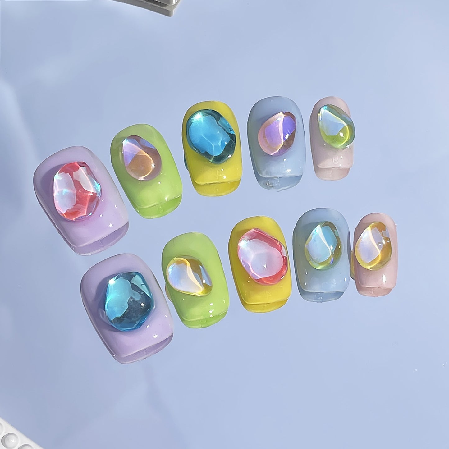 Handmade Wear Vest Macaron Aurora Ice Drill Summer Fresh Short Armor Wear Nail Sticker Nail Stickers