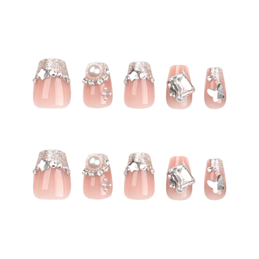 Rhinestone Pearl Flash Nail