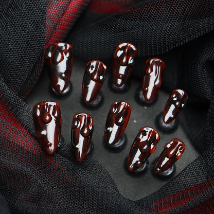 Halloween Manicure Dark Series Simple Fashion Manicure Dark Devil Handmade Wear Nail Detachable UV Nail